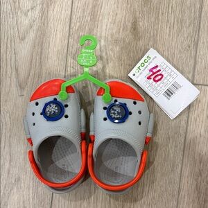 CROCS Kids' Gray and Orange Rocket ship crocs